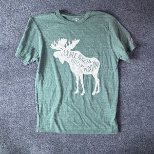 League 91 Double Arrow Seeley Lake Moose T-Shirt Mens Medium Green Graphic Print